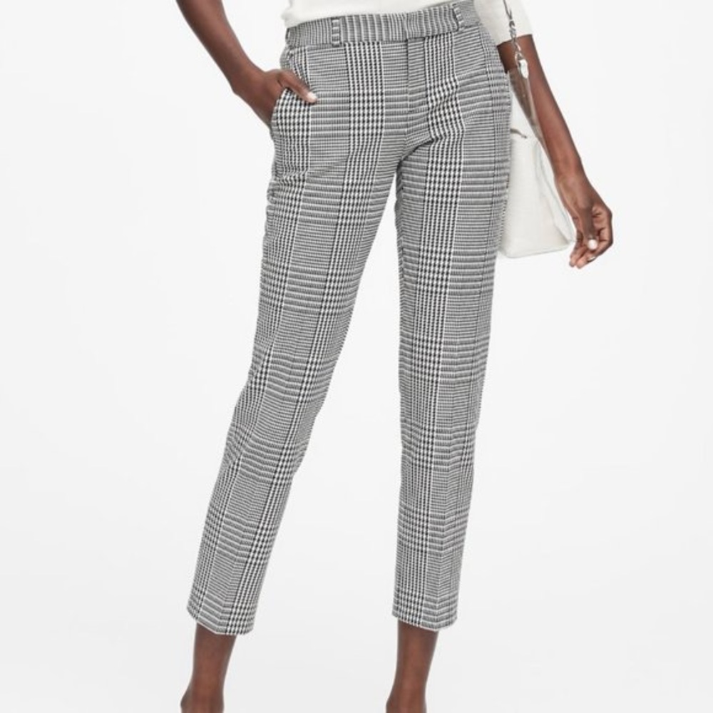 Petite Avery Straight-Fit Plaid Ankle Pant